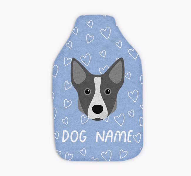 Heart Pattern: Personalised {breedFullName} Hot Water Bottle